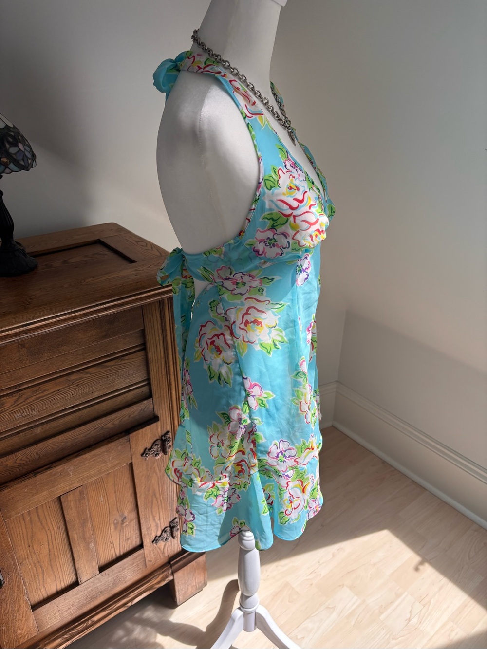 Y2K Floral Halter Dress 💙 - Picture 5 of 7